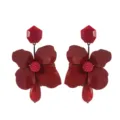 Prachtige oversized rode hars bloem oorbellen voor dames, opvallende mode sieraden. - Rood