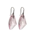 Elegante roze kristallen hangende oren met zilverkleurige haken voor dames sieraden. - Roze