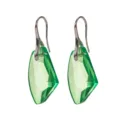 Elegante groene ruit kristalen oorbellen met zilveren haken voor modieuze dames stijlen. - Groen
