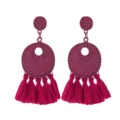 Vintage fuchsia kwast oorringen voor vrouwen mode statement hangende sieraden feest. - Rozerood