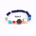 Zonnestelsel planeten armband van natuursteen met lavastenen voor stijlvolle dag. - Zonnestelsel Planeten Legering Ster Elastisch (Stijl 2)
