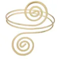 Gouden metalen spiraal bovenarm manchet detail, minimalistische armband voor vrouwen. - Goud
