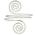 Zilverkleurige metalen spiraal armband open verstelbare bovenarm manchet dans accessoire - Zilver
