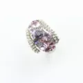 Overdreven kleurrijke strass ring zilverkleurige kristalen sieraden voor dames mode - Maat 6 / Paars
