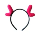 Joli serre-tête en peluche rouge pour fête de Noël, accessoire de cheveux doux et confortable. - Rouge