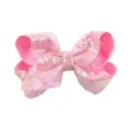 Glitterende roze pailletten strik haarspeld voor meisjes en vrouwen feest haaraccessoires - Roze