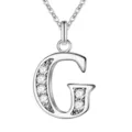 Zilveren letter G hanger halsketting met sprankelende kristallen strass dames mode sieraden. - Letter G