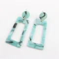 Geometrische marmer acetaat oorbellen trendy lichtgewicht acryl statement sieraden voor dames - Hemelsblauw