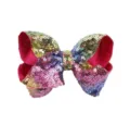 Kleurrijke pailletten strik haarspeld voor kinderen en volwassenen, glanzende haaraccessoire. - Helder Meerkleurig