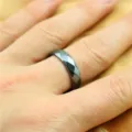 Magnetic faceted ring detailed view, stylish geometric design for daily wear and modern fashion. - Size 17 / Multi-Faceted