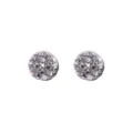 Close-up van ronde magnetische sjaalclip, gefacetteerde strass brocheknop voor kraagdetail. - Zwart
