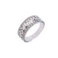 Zilveren strass oma letter ring prachtig hol ontwerp moederdag cadeau sieraden accessoire - Maat 6 / Zilver