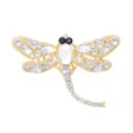 Elegante kristallen libelle broche goudkleurig strass insect sieraden voor dames mode - Wit