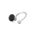 Korean fashion U-shaped ear cuff non-pierced cartilage clip with black crystal rhinestone. - Black