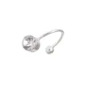 U-shaped rhinestone ear bone clip, non-pierced design with sparkling crystal details. - White