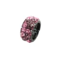 Pink rhinestone round ponytail hair clip detail view sparkling fashion accessory for women girls - Light Purple + Dark Purple