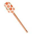 Spatule en silicone avec impression orange et manche en bois, raclette de crème résistant. - Modèle orange, grande taille
