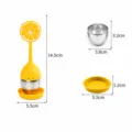 Detachable lemon silicone tea infuser with stainless steel mesh strainer, 14.5cm height. - Lemon Style Round Body (Yellow)