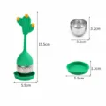 Detachable 304 stainless steel and silicone cactus tea infuser with drip tray and filter. - Cactus Style (Round Body)