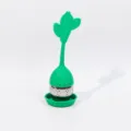 Cactus shape 304 stainless steel silicone tea infuser with drip tray, 15.5cm height. - Cactus Style (HQ-1C3-08)
