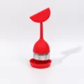 Silicone Stainless Steel Tea Infuser Red Watermelon Cute Loose Leaf Strainer with Base - Watermelon Style (HQ-1C3-12)