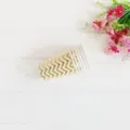 Gold chevron paper cups detail shot with flowers on white wood table, party disposable cup. - Gold Foil Wave