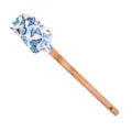 Silicone baking spatula with blue butterfly pattern and wooden handle for cake cream. - 02 (Butterfly Style)
