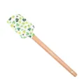Silicone baking spatula with wooden handle and green clover pattern for cake and cream. - 06 (Clover Style)