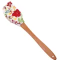 Siliconen bakspatel met houten handvat en mooi bloemmotief voor cake in de keuken. - Stijl 2 (Grote Bloem)