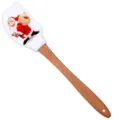 Kerst siliconen spatel met houten handvat, schattige baktool voor taart en crème. - Stijl 4 (Kerstman met Rugzak)