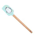 Silicone spatula with wooden handle, featuring a cute Christmas penguin design for baking. - 08 (Penguin Style)