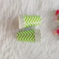 Green chevron disposable paper cups for party and office use, pack of cups with fresh style. - 12 Rippled Paper Cups 270ml / Green