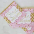 Pink gold love party paper napkins wedding birthday table decoration tableware supply - 16 Pcs Napkins