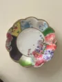 Vintage floral disposable paper plates, 17.5cm scalloped edge decorative party tableware. - Multicolor Large Flowers II / 8 Pieces/Pack