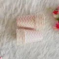 Pink chevron disposable paper cups for party and office use, lightweight and stylish tableware. - 12 Rippled Paper Cups 270ml / Pink