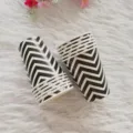 Black and white chevron disposable paper cups, ideal for party, gathering, and office use. - 12 Rippled Paper Cups 270ml / Black