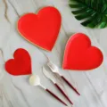 Heart shaped disposable paper plates set party tableware red tableware set for wedding decoration - Heart Red