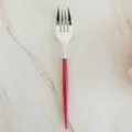 Red handle western dining fork, stylish minimalist design for kitchen, table and party use. - 8 Red Forks