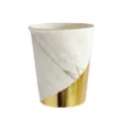 Gobelet en papier marbré et doré, vaisselle jetable élégante pour fêtes, design écologique. - 270ML / Gobelet en Papier Marbré / Lot de 8