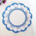 Blauw-witte wegwerp papieren borden in porseleinstijl 18cm decoratief feestservies. - Stijl 1 / 8 Stuks/Verpakking