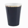 Black and gold disposable paper cup for party tableware birthday afternoon tea supplies - 8 Pcs Paper Cups