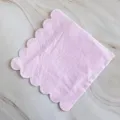 Pink scalloped paper napkins disposable party tableware dessert table decorative tissue paper - 16 Pcs 33x33 Paper Napkins - Purple