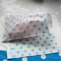 Bolsa de papel antigrasa desechable con lunares azules para papas fritas y bocadillos. - Bolsa de Papel Antigrasa de Topos / 12 Piezas/Paquete / Azul