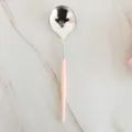 Pink handle silver spoon, 20cm elegant tableware for dining, party, dessert, cake, and western food. - 8-Piece Orange Spoons