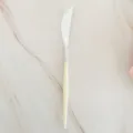 Disposable plastic silver-plated fruit knife, cream yellow handle 20cm picnic tableware - 8 Pcs Yellow Knives