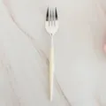 20cm Silver Plated Plastic Fork with Cream Handle for Dessert Fruit Picnic Tableware 1pc - 8 Pcs Yellow Forks