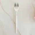 White handle silver plated plastic fork disposable tableware cake fruit fork minimalist style - 8 White Forks