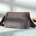 Canvas crazy horse lederen schoudertas voor heren, vintage casual daily messenger tas. - Grijs