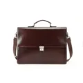 Heren echt lederen aktetas business vintage schoudertas laptop tas donkerbruin - koffiekleur