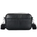 Zwarte Heren Schoudertas van Echt Leder Casual Messenger Cameratas voor Dagelijks - Zwart